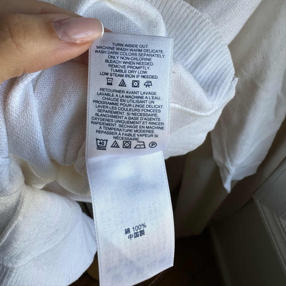 Lands' End White Button-Up Cardigan - Picture 6 of 6